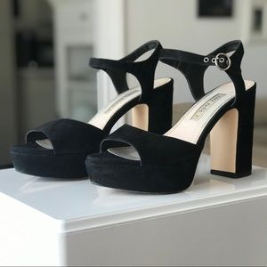 Zara Basics - Black Velvet Sandal Heels